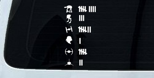 Star Wars Keeping Count Sci Fi Car or Truck Window Decal Sticker