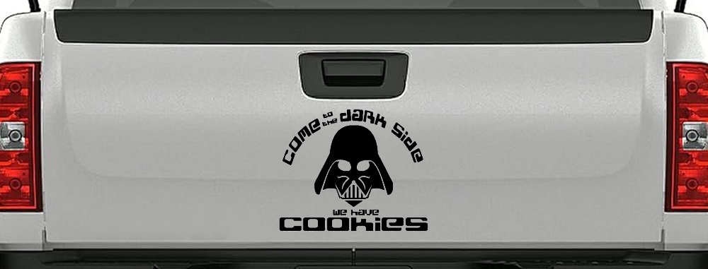 Darth Vader Come To The Dark Side We Have Cookies Funny Car or Truck Window Vinyl Decal Sticker (Black)