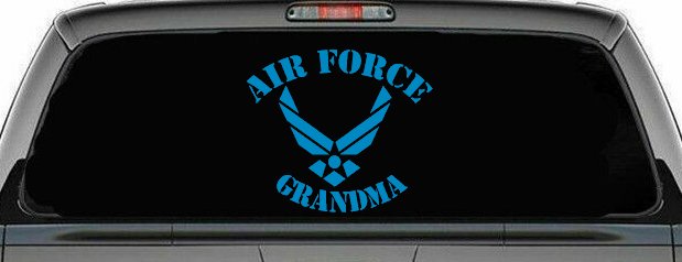 Air Force Grandma Military Car or Truck Window Vinyl Decal Sticker (Blue)