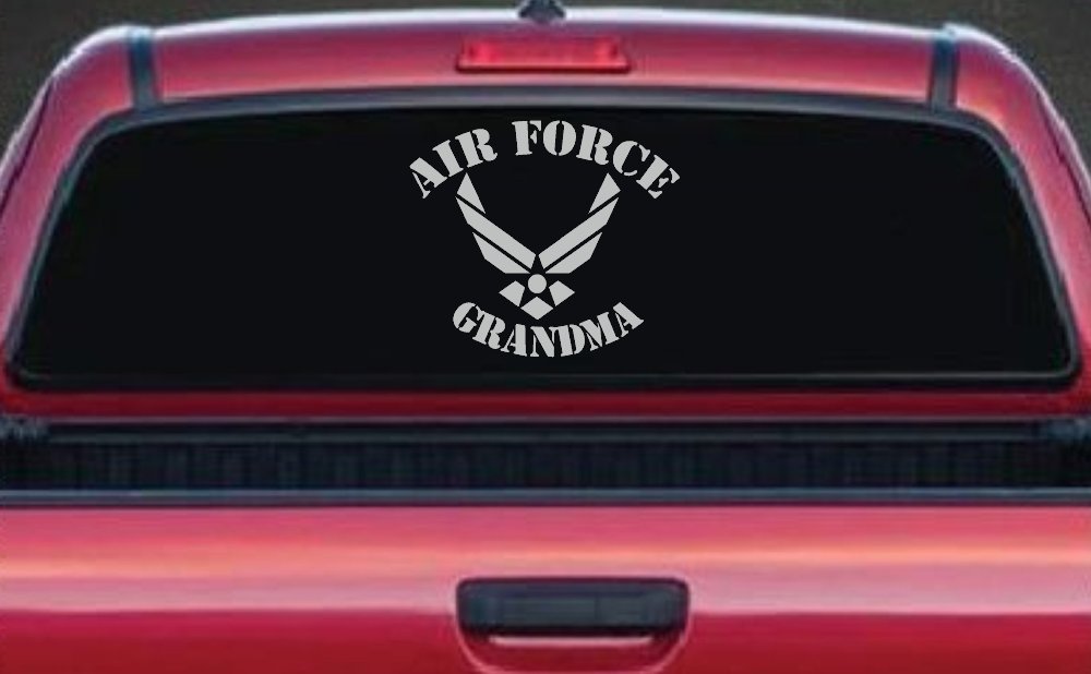 Air Force Grandma Military Car or Truck Window Decal Sticker (Light Gray)