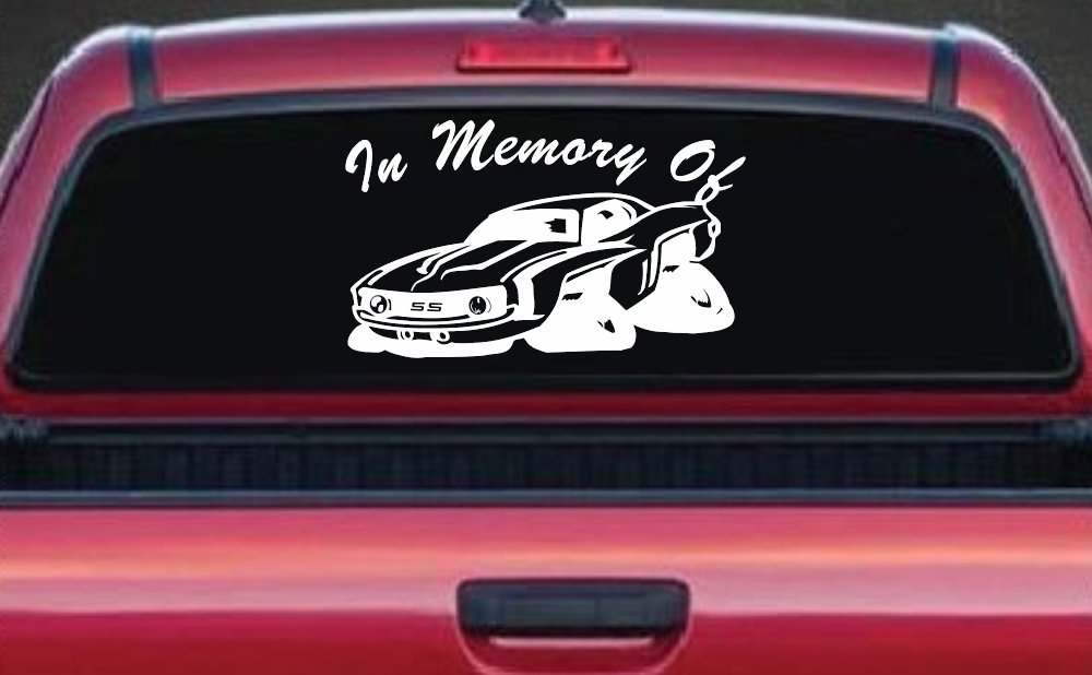 In Memory Of Camaro Car or Truck Window Vinyl Decal Sticker (White)