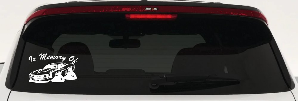 In Memory Of Camaro Car or Truck Window Decal Sticker (White)