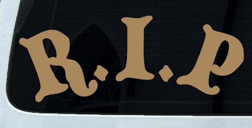 R.I.P Rest In Peace In Memory Of Car or Truck Window Decal Sticker (Light Brown)