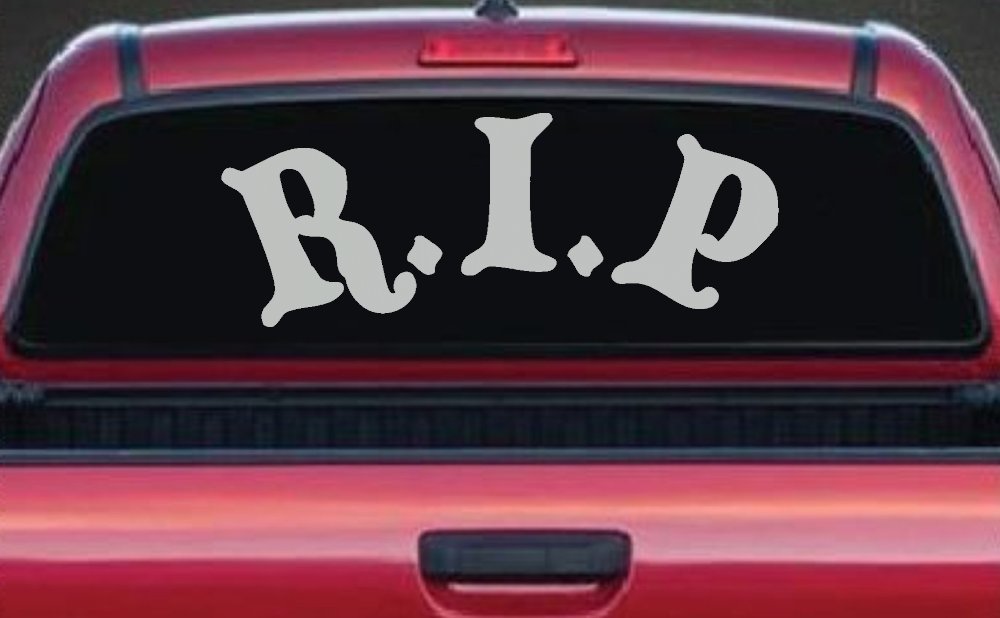 R.I.P Rest In Peace In Memory Of Car or Truck Window Vinyl Decal Sticker (Light Gray)