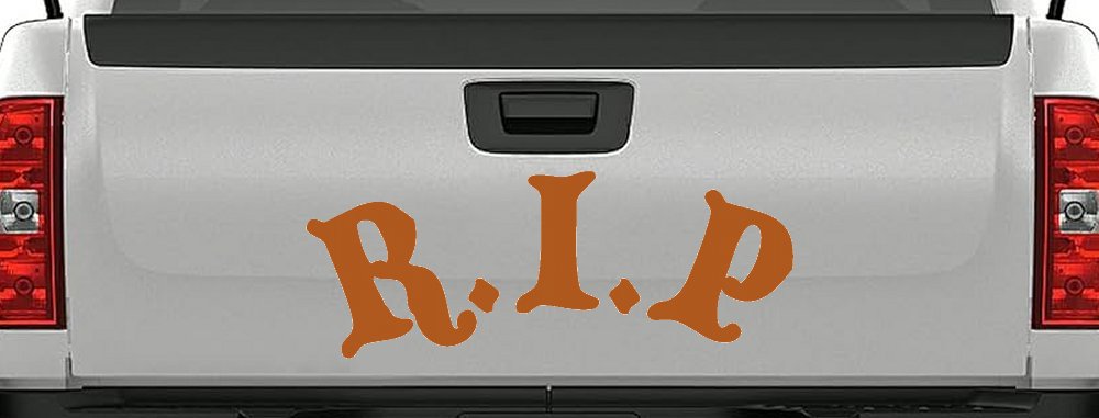 R.I.P Rest In Peace In Memory Of Car or Truck Window Decal Sticker (Nut Brown)