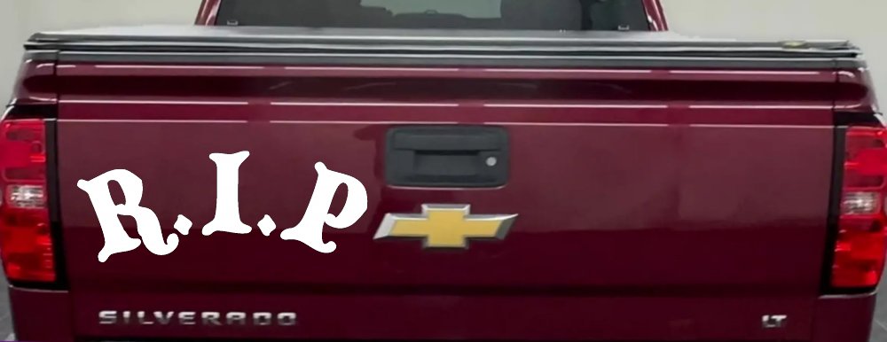 R.I.P Rest In Peace In Memory Of Car or Truck Window Decal Sticker (White)