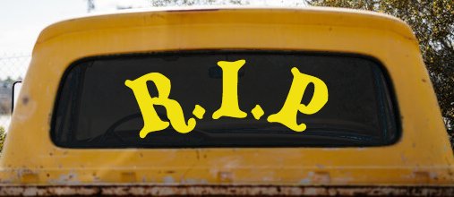 R.I.P Rest In Peace In Memory Of Car or Truck Window Decal Sticker (Yellow)