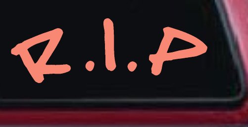 R.I.P Rest In Peace In Memory Of Car or Truck Window Decal Sticker (Coral)