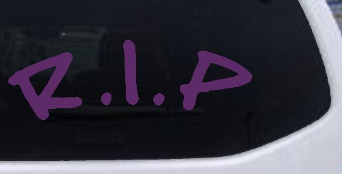 R.I.P Rest In Peace In Memory Of Car or Truck Window Decal Sticker (Violet)