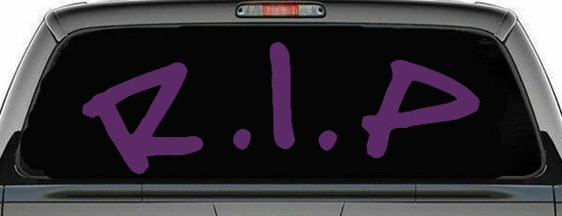 R.I.P Rest In Peace In Memory Of Car or Truck Window Decal Sticker (Violet)