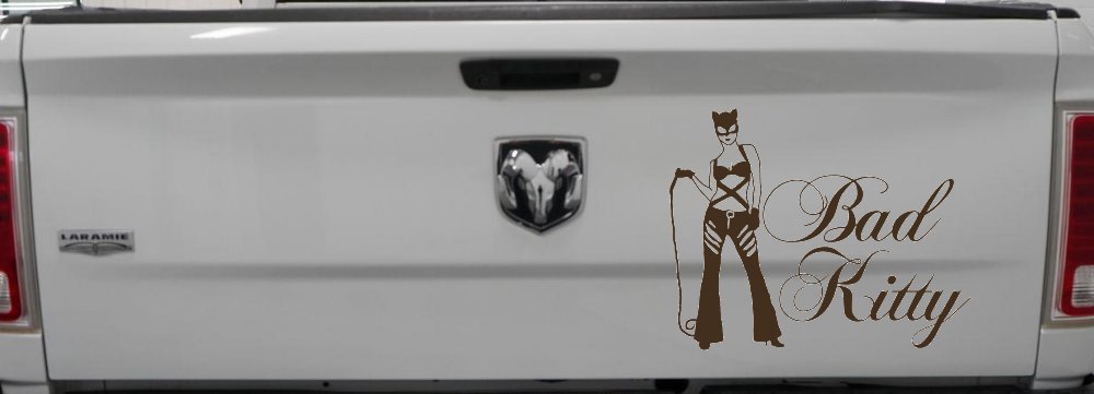 Cat Woman Bad Kitty Car or Truck Window Decal Sticker (Brown)