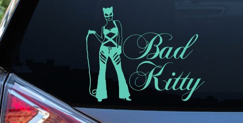 Cat Woman Bad Kitty Car or Truck Window Decal Sticker (Mint)