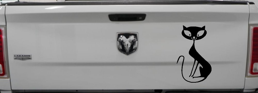 Slim Cat Car or Truck Window Decal Sticker (Black)