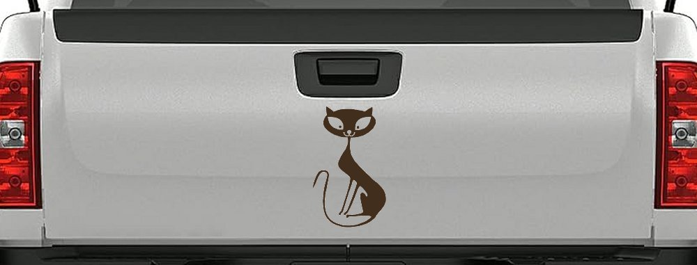 Slim Cat Car or Truck Window Decal Sticker (Brown)