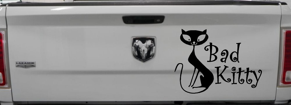 Slim Cat Bad Kitty Car or Truck Window Decal Sticker