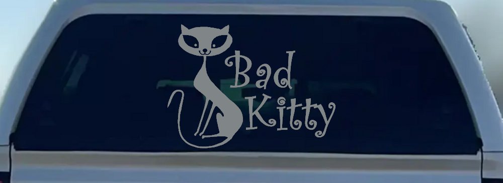 Slim Cat Bad Kitty Car or Truck Window Decal Sticker