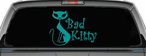 Slim Cat Bad Kitty Car or Truck Window Decal Sticker