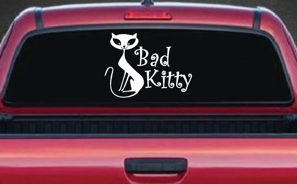 Slim Cat Bad Kitty Car or Truck Window Decal Sticker