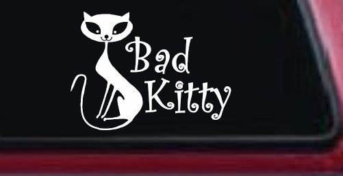 Slim Cat Bad Kitty Car or Truck Window Decal Sticker