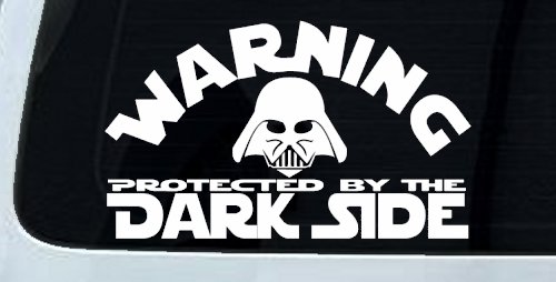 Darth Vader Warning Protected By The Dark Side Funny Car or Truck Window Decal Sticker