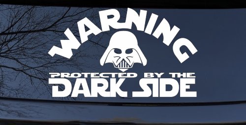 Darth Vader Warning Protected By The Dark Side Funny Car or Truck Window Decal Sticker
