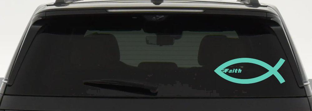 Christian Fish Faith Car or Truck Window Decal Sticker (Mint)