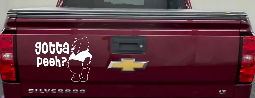 Gotta Pooh Winnie Pooh Funny Car or Truck Window Decal Sticker