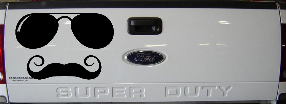 Sunglasses Handlebar Mustache Funny Car or Truck Window Decal Sticker