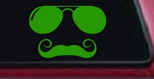 Sunglasses Handlebar Mustache Funny Car or Truck Window Decal Sticker