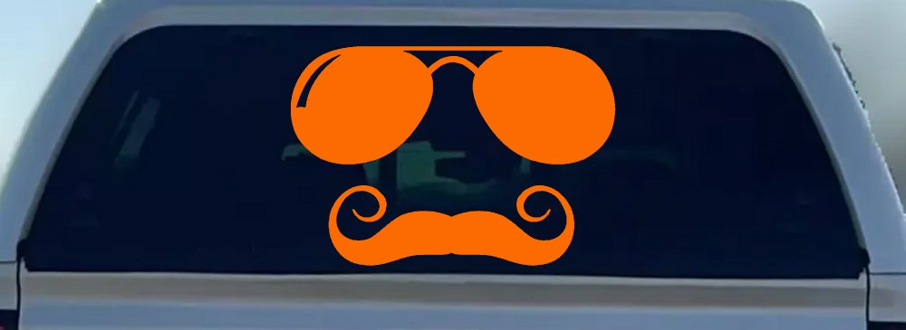 Sunglasses Handlebar Mustache Funny Car or Truck Window Decal Sticker