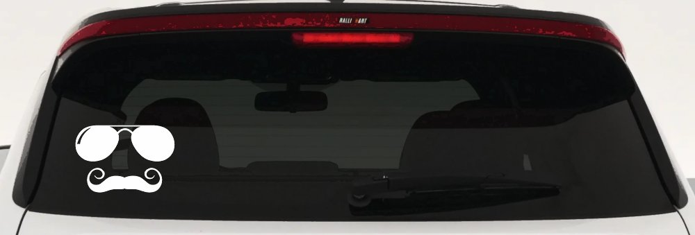 Sunglasses Handlebar Mustache Funny Car or Truck Window Decal Sticker