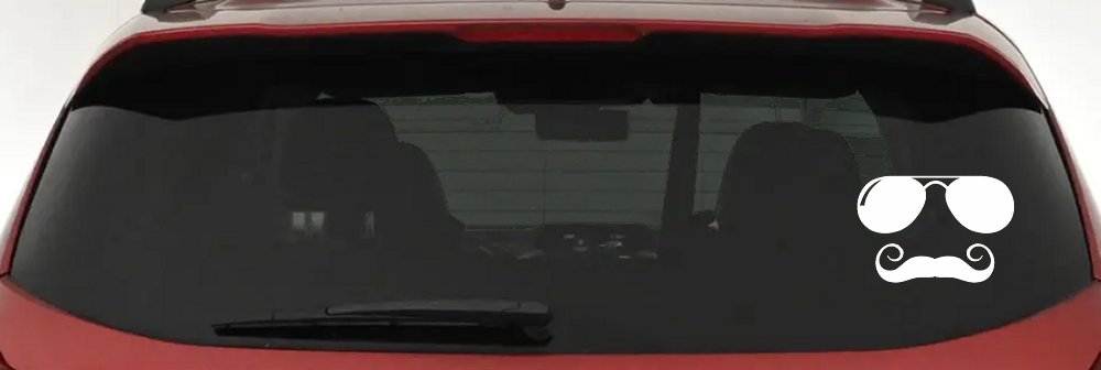 Sunglasses Handlebar Mustache Funny Car or Truck Window Decal Sticker
