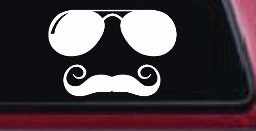Sunglasses Handlebar Mustache Funny Car or Truck Window Decal Sticker
