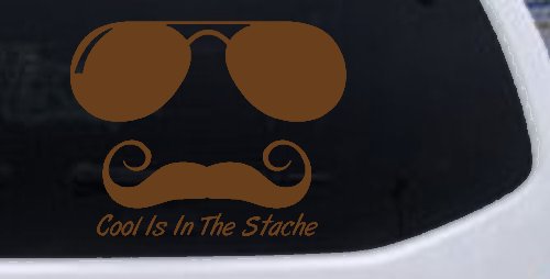 Cool Is In The Stache Mustache Funny Car or Truck Window Decal Sticker