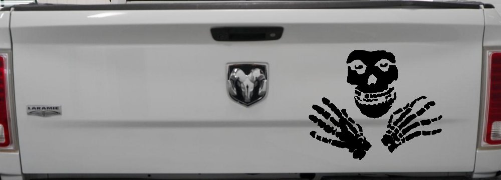 Crimson Ghost Skulls Car or Truck Window Decal Sticker (Black)