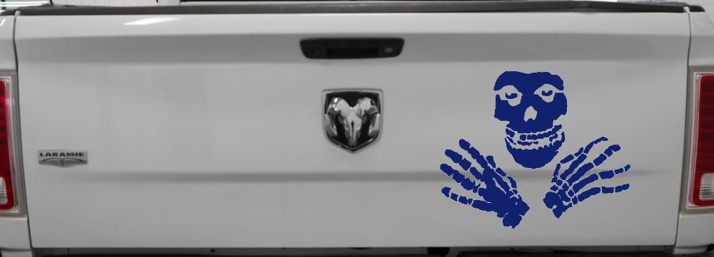 Crimson Ghost Skulls Car or Truck Window Decal Sticker (Navy)
