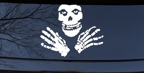 Crimson Ghost Skulls Car or Truck Window Decal Sticker (White)