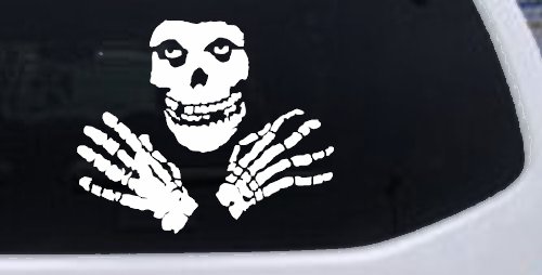 Crimson Ghost Skulls Car or Truck Window Decal Sticker (White)