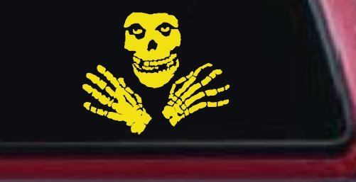 Crimson Ghost Skulls Car or Truck Window Decal Sticker (Yellow)