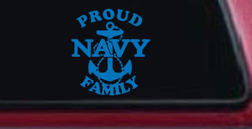 Proud Navy Anchor Family Military Car or Truck Window Decal Sticker
