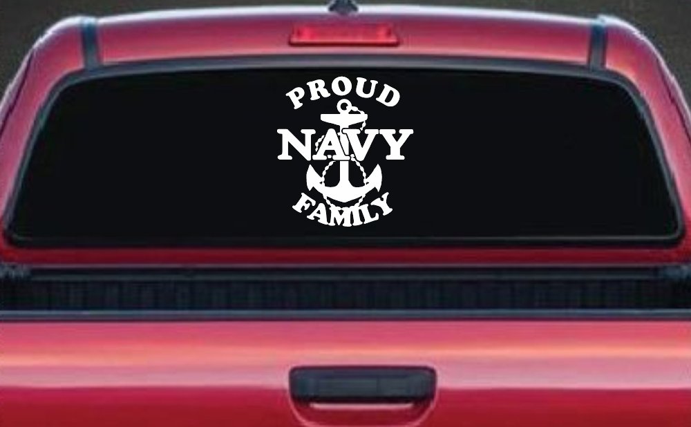 Proud Navy Anchor Family Military Car or Truck Window Decal Sticker