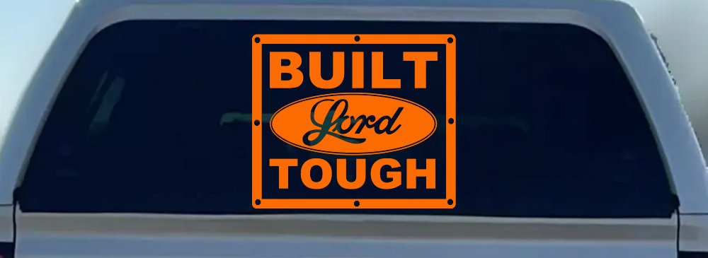 Built Lord Tough Christian Car or Truck Window Vinyl Decal Sticker (Orange)