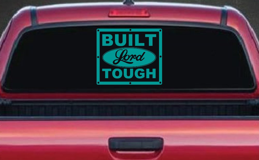 Built Lord Tough Christian Car or Truck Window Vinyl Decal Sticker (Turquoise)