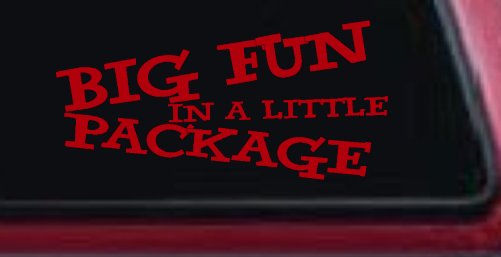 Big Fun In A Little Package Funny Car or Truck Window Decal Sticker