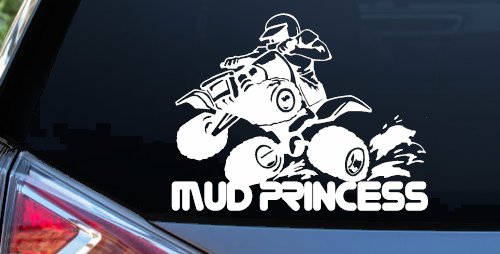 Mud Princess 4 Wheeler Off Road Car or Truck Window Decal Sticker