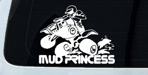 Mud Princess 4 Wheeler Off Road Car or Truck Window Decal Sticker