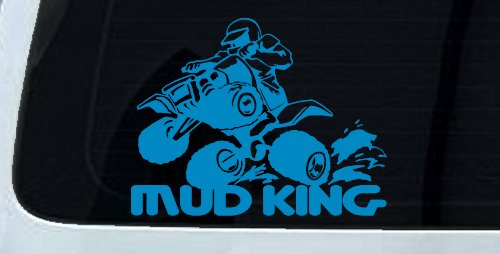 Mud King 4 Wheeler Off Road Car or Truck Window Decal Sticker (Blue)
