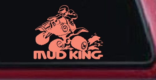 Mud King 4 Wheeler Off Road Car or Truck Window Decal Sticker