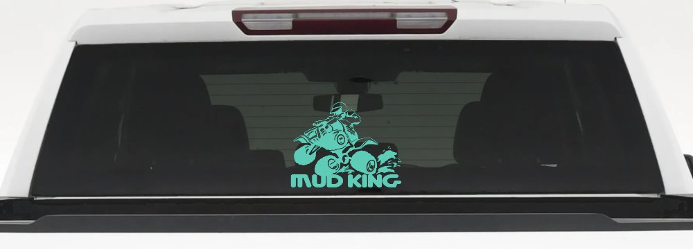 Mud King 4 Wheeler Off Road Car or Truck Window Decal Sticker