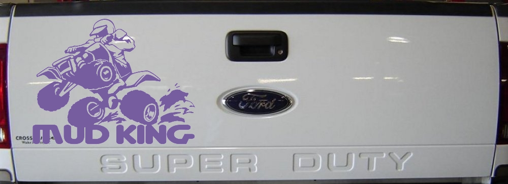 Mud King 4 Wheeler Off Road Car or Truck Window Decal Sticker